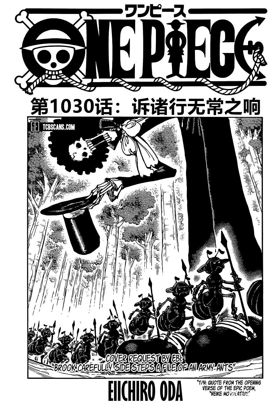 海贼王1037漫画,第1030话诉诸行无常之响1图
